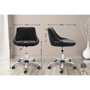 Taburete de Oficina DOVER PIEL, color Negro