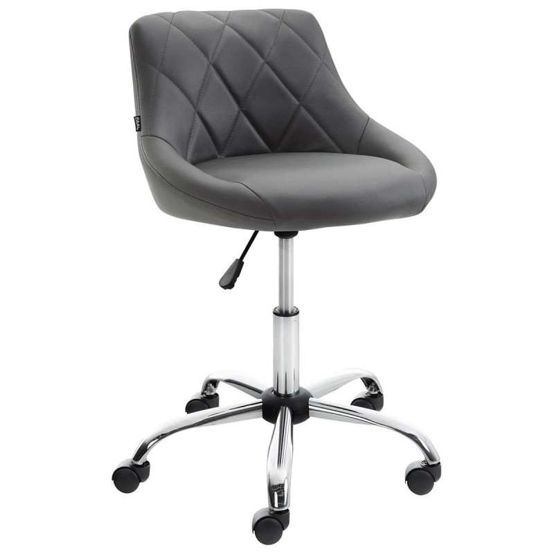 Taburete de Oficina DOVER PIEL, color Negro