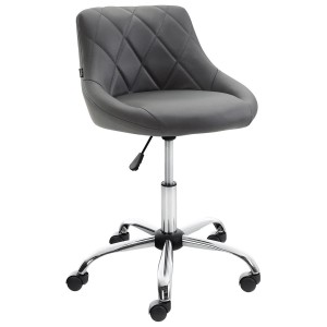 Taburete de Oficina DOVER PIEL, color Negro