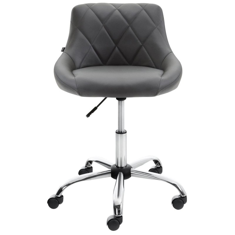Taburete de Oficina DOVER PIEL, color Negro