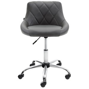 Taburete de Oficina DOVER PIEL, color Negro
