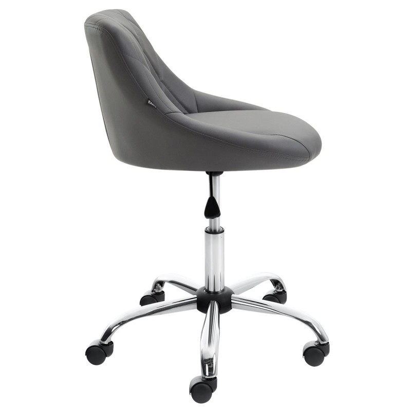 Taburete de Oficina DOVER PIEL, color Negro