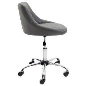 Taburete de Oficina DOVER PIEL, color Negro