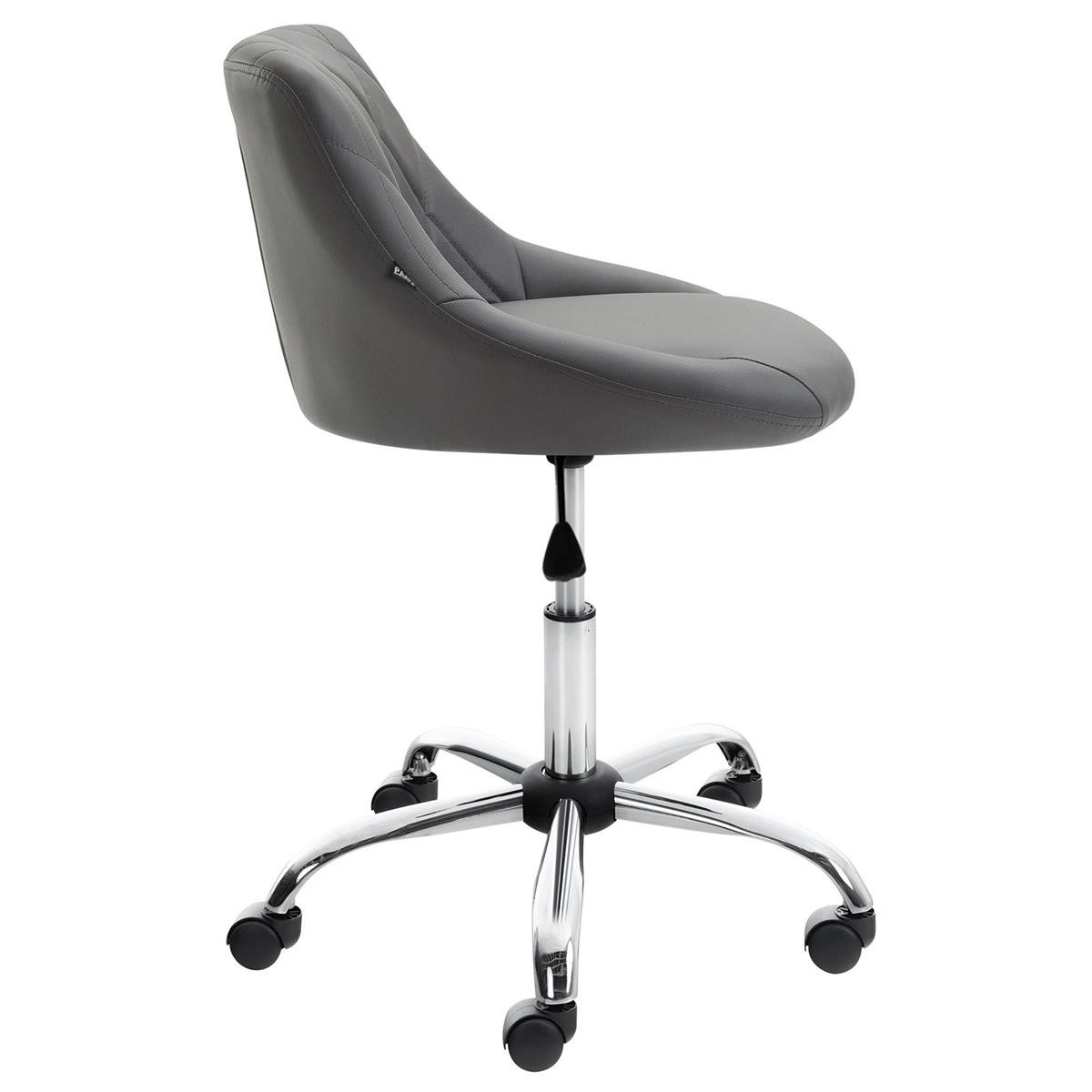 Taburete de Oficina DOVER PIEL, Gran Acolchado, Elegante Diseño, color Negro