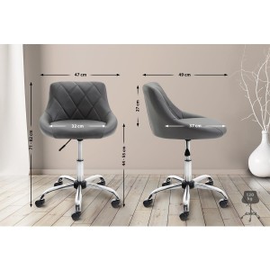 Taburete de Oficina DOVER PIEL, color Negro