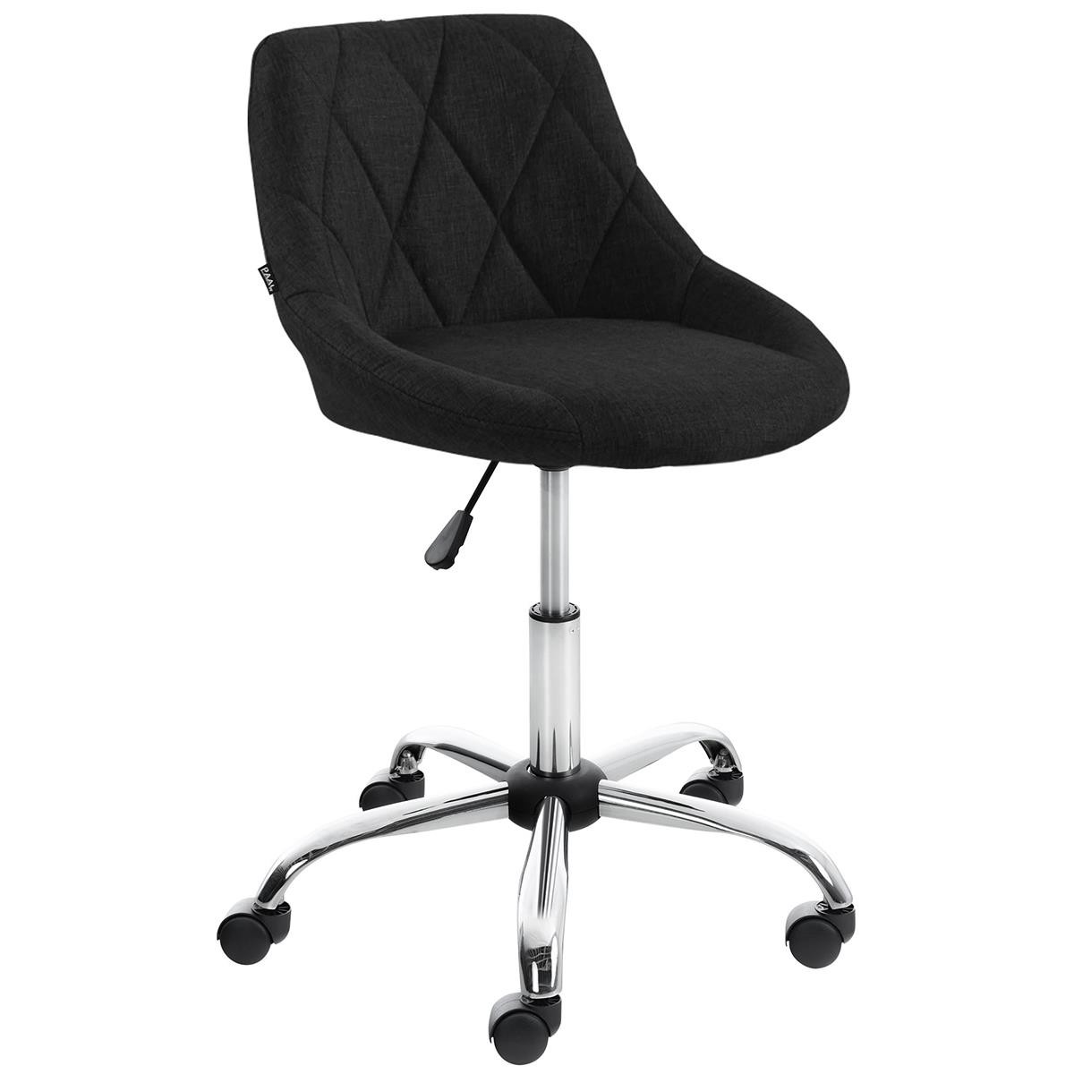 Taburete de Oficina DOVER TELA, Gran Acolchado, Elegante Diseño, color Negro