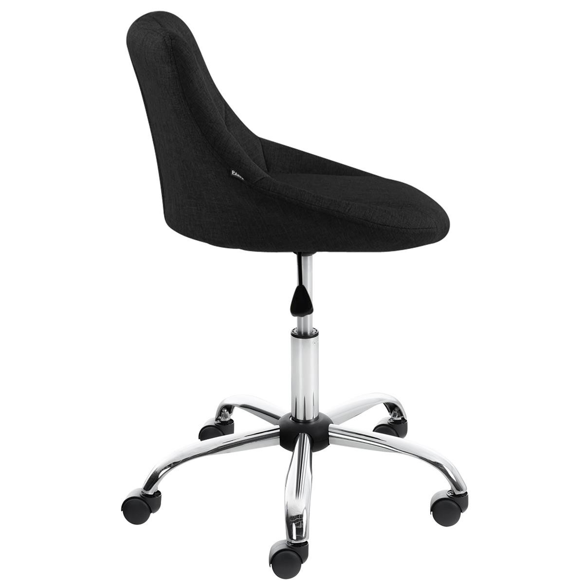 Taburete de Oficina DOVER TELA, Gran Acolchado, Elegante Diseño, color Negro