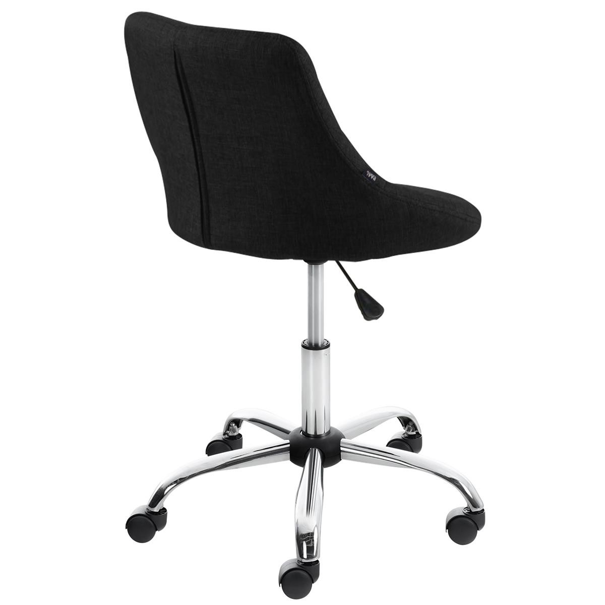 Taburete de Oficina DOVER TELA, Gran Acolchado, Elegante Diseño, color Negro