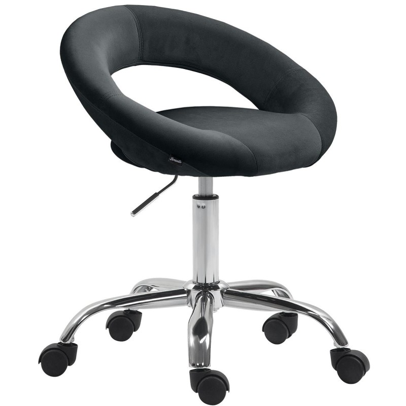 Silla de Oficina AMANDA en Terciopelo color Negro