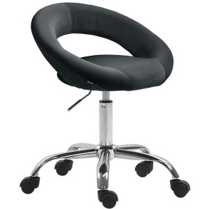 Silla de Oficina AMANDA en Terciopelo color Negro