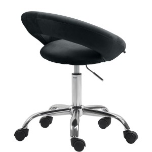 Silla de Oficina AMANDA en Terciopelo color Negro