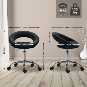 Silla de Oficina AMANDA en Terciopelo color Negro