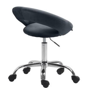 Silla de Oficina AMANDA en Terciopelo color Negro