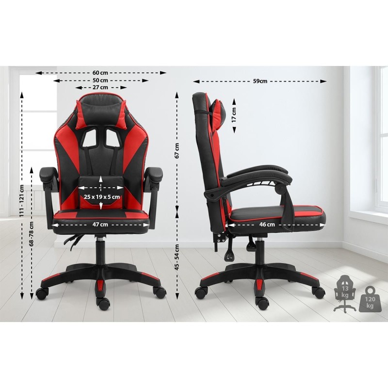 Silla Gaming TESCO en Piel color Negro/Blanco