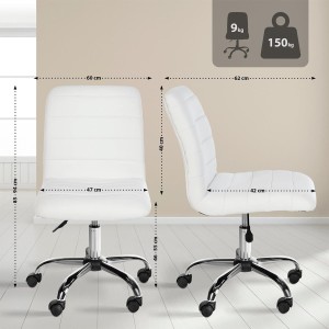Silla de Oficina KIMU en Piel color Blanco
