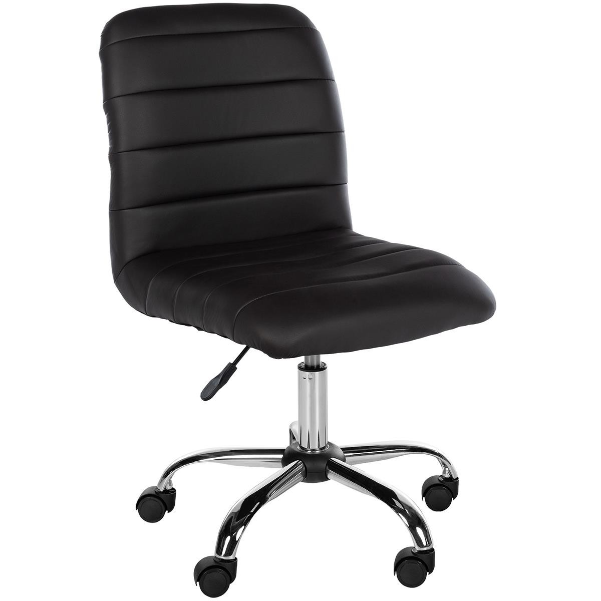 Silla de Oficina KIMU, Diseño Minimalista, Estructura Metálica, en Piel color Blanco