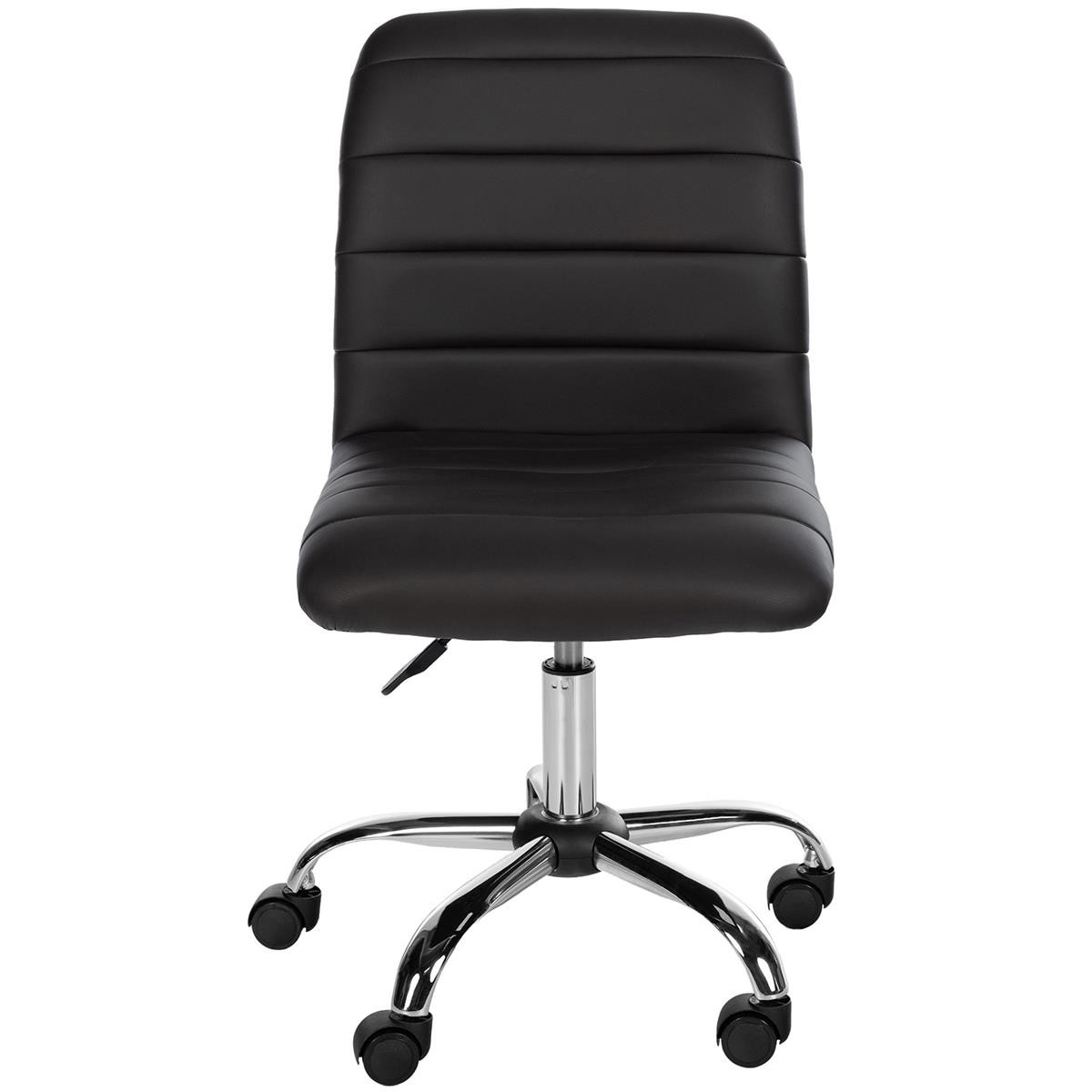 Silla de Oficina KIMU, Diseño Minimalista, Estructura Metálica, en Piel color Blanco