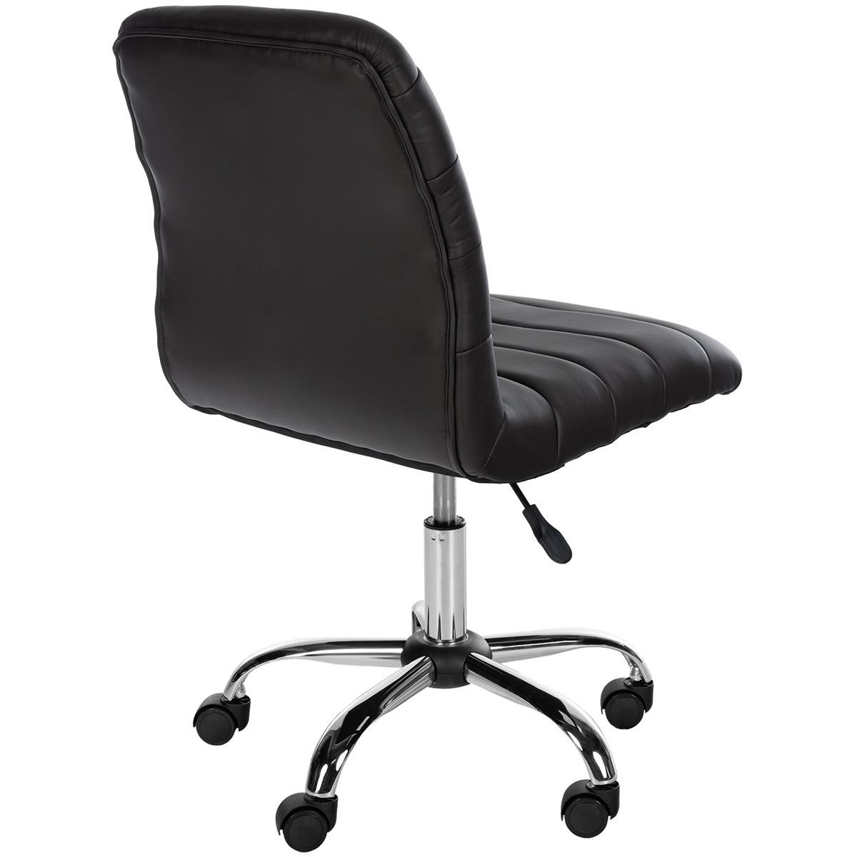 Silla de Oficina KIMU, Diseño Minimalista, Estructura Metálica, en Piel color Blanco