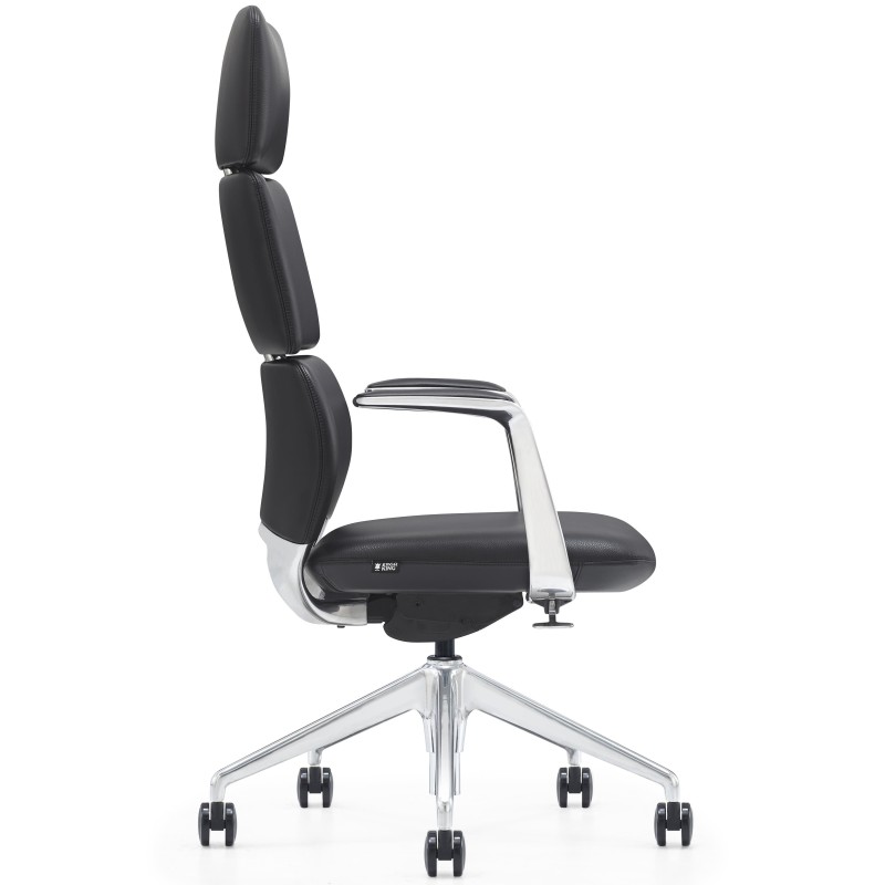 Silla de Oficina DOLMEN en Piel Natural color Negro
