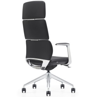 Silla de Oficina DOLMEN en Piel Natural color Negro 2