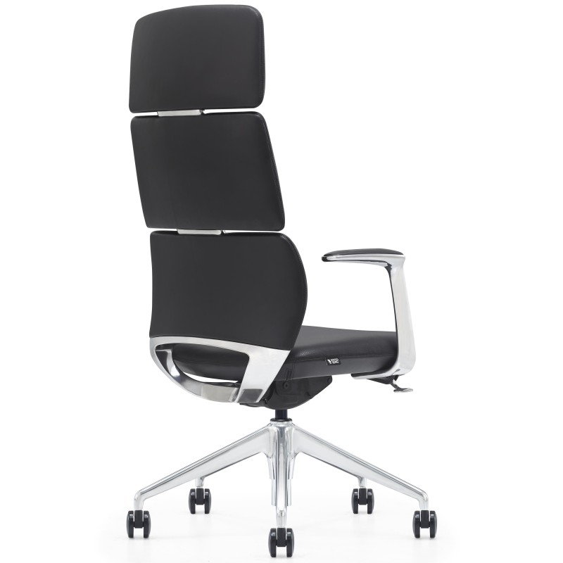Silla de Oficina DOLMEN en Piel Natural color Negro