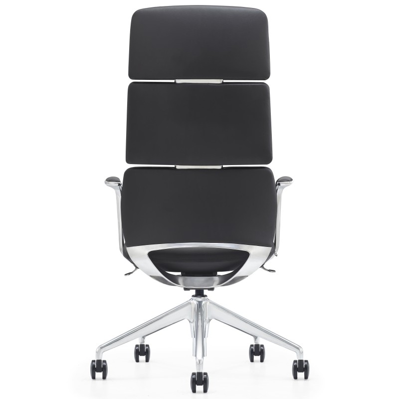 Silla de Oficina DOLMEN en Piel Natural color Negro