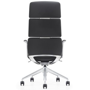 Silla de Oficina DOLMEN en Piel Natural color Negro