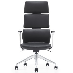 Silla de Oficina DOLMEN en Piel Natural color Negro