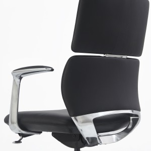 Silla de Oficina DOLMEN en Piel Natural color Negro