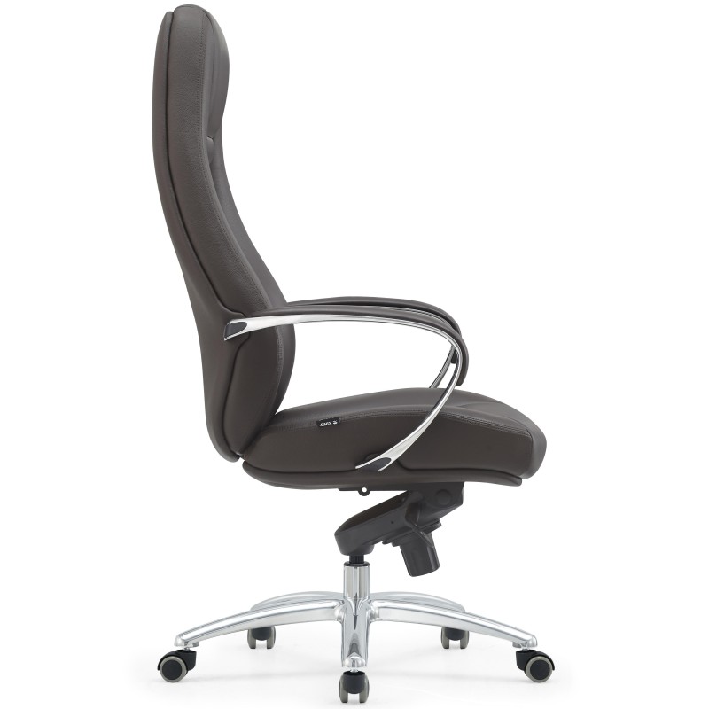 Sillón TINDAYA, diseño ergonómico homologado 8 horas y tapizado en piel natural color negro