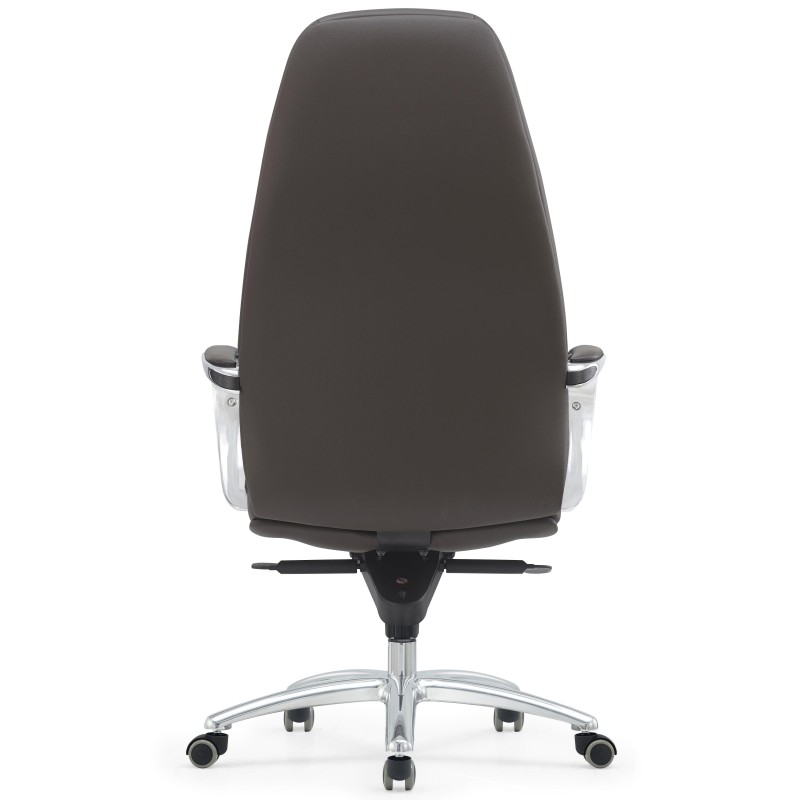 Sillón TINDAYA, diseño ergonómico homologado 8 horas y tapizado en piel natural color negro