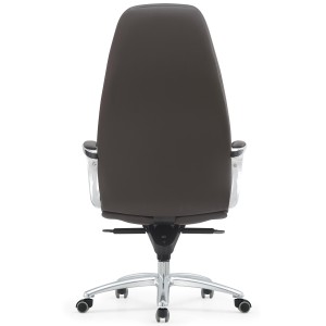 Sillón TINDAYA, diseño ergonómico homologado 8 horas y tapizado en piel natural color negro