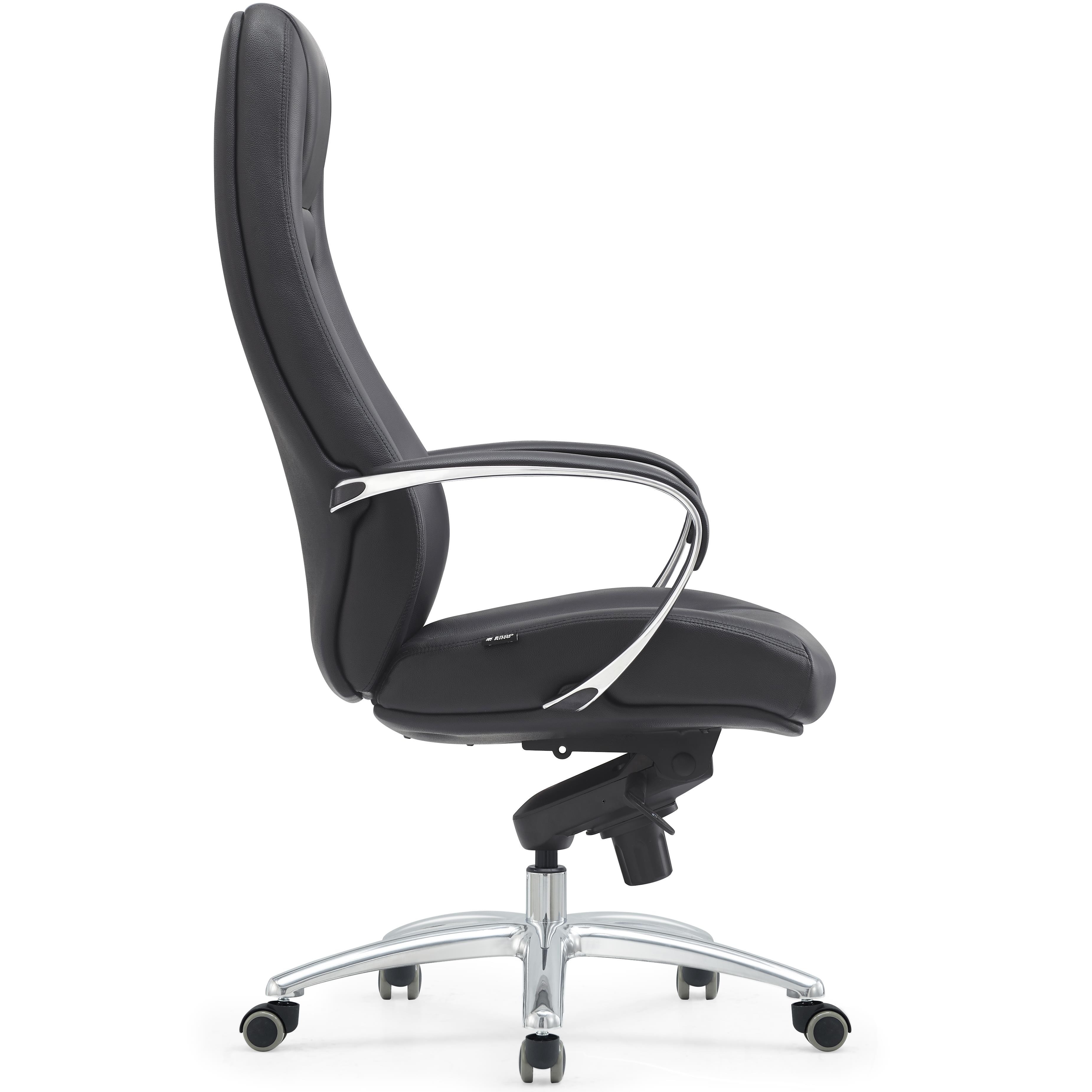 Sillón Ergonómico TINDAYA, Diseño Exclusivo, Tapizado en Piel Genuina color Negro