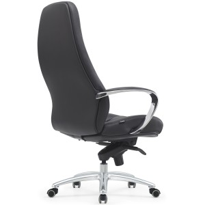 Sillón TINDAYA, diseño ergonómico homologado 8 horas y tapizado en piel natural color negro