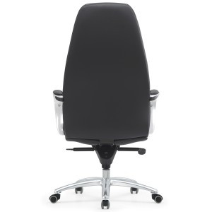 Sillón TINDAYA, diseño ergonómico homologado 8 horas y tapizado en piel natural color negro