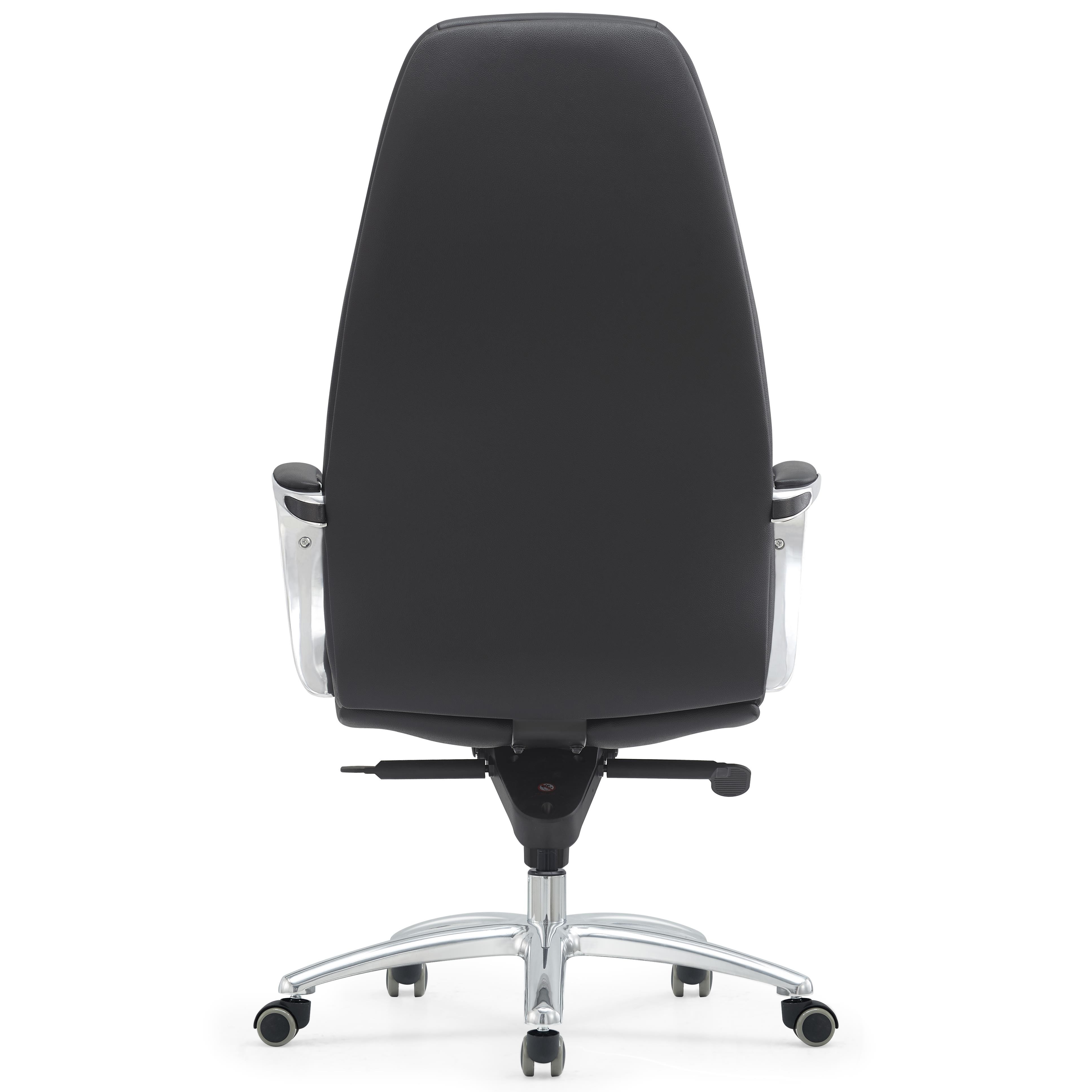 Sillón Ergonómico TINDAYA, Diseño Exclusivo, Tapizado en Piel Genuina color Negro