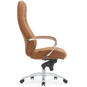 Sillón TINDAYA, diseño ergonómico homologado 8 horas y tapizado en piel natural color negro