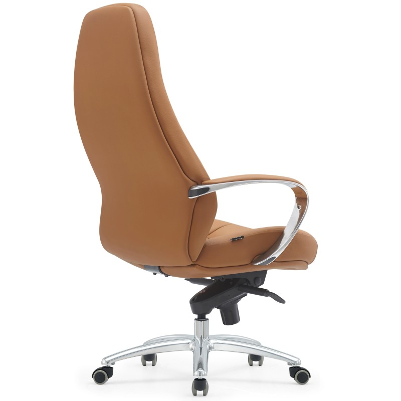 Sillón TINDAYA, diseño ergonómico homologado 8 horas y tapizado en piel natural color negro