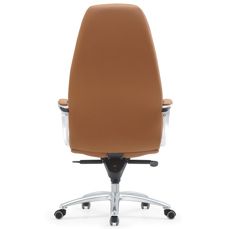 Sillón TINDAYA, diseño ergonómico homologado 8 horas y tapizado en piel natural color negro