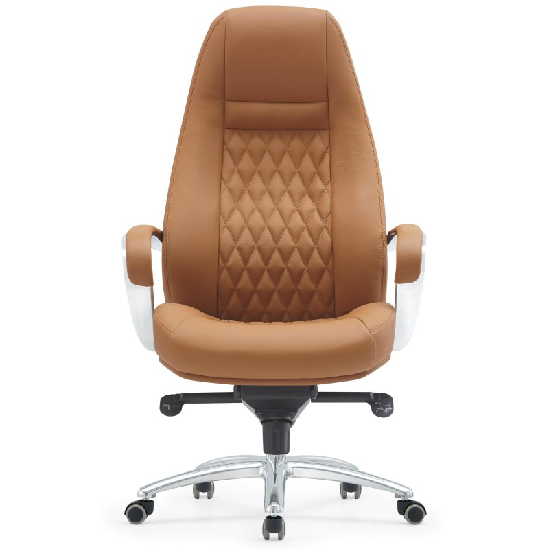 Sillón TINDAYA, diseño ergonómico homologado 8 horas y tapizado en piel natural color negro