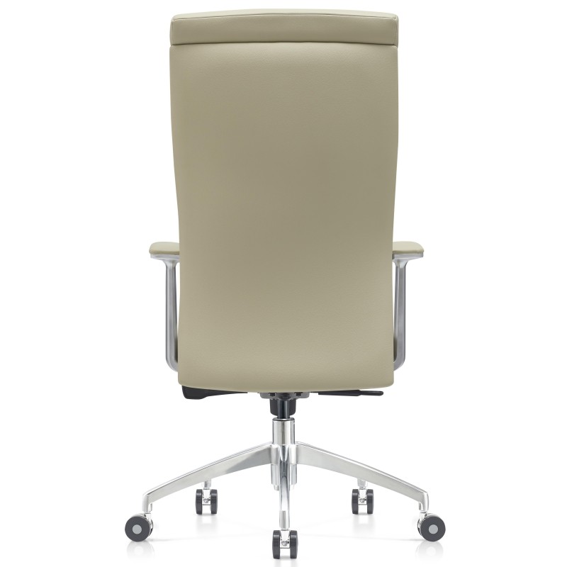 Sillón de oficina MONZA, exclusivo diseño innovador, en piel real color crema