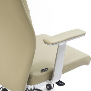 Sillón de oficina MONZA, exclusivo diseño innovador, en piel real color crema