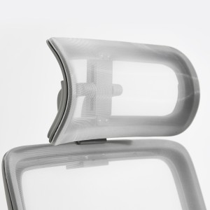 Silla ergonómica EVORA, reposacabezas, detalles en aluminio, en malla color negro