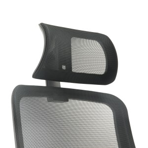 Silla de Oficina LUNA, diseño ergonómico, con reposacabezas, en malla transpirable color negro