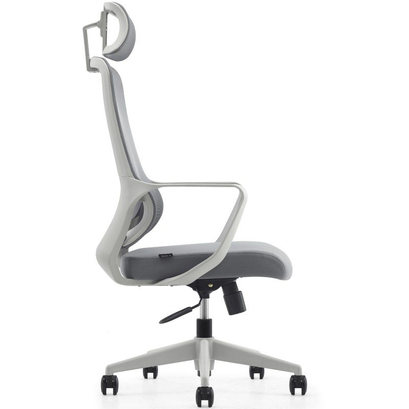 Silla de Oficina LUNA, diseño ergonómico, con reposacabezas, en malla transpirable color negro