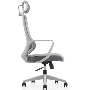 Silla de Oficina LUNA, diseño ergonómico, con reposacabezas, en malla transpirable color negro