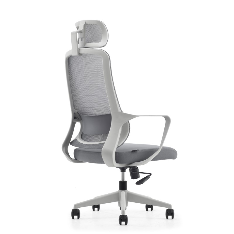 Silla de Oficina LUNA, diseño ergonómico, con reposacabezas, en malla transpirable color negro