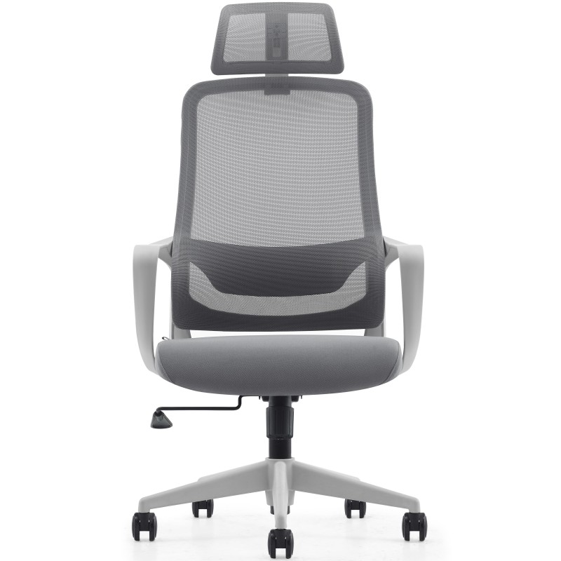 Silla de Oficina LUNA, diseño ergonómico, con reposacabezas, en malla transpirable color negro