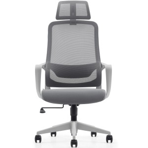 Silla de Oficina LUNA, diseño ergonómico, con reposacabezas, en malla transpirable color negro