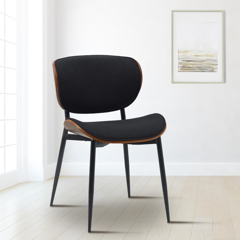 Silla de Confidente BRONSON, cómoda y elegante, color negro